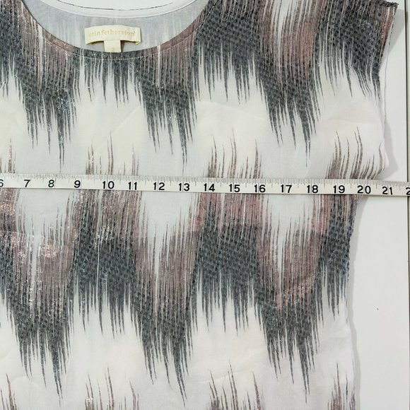 Erin Fetherston Silk Metallic Ikat Blouse Top - Picture 6 of 8